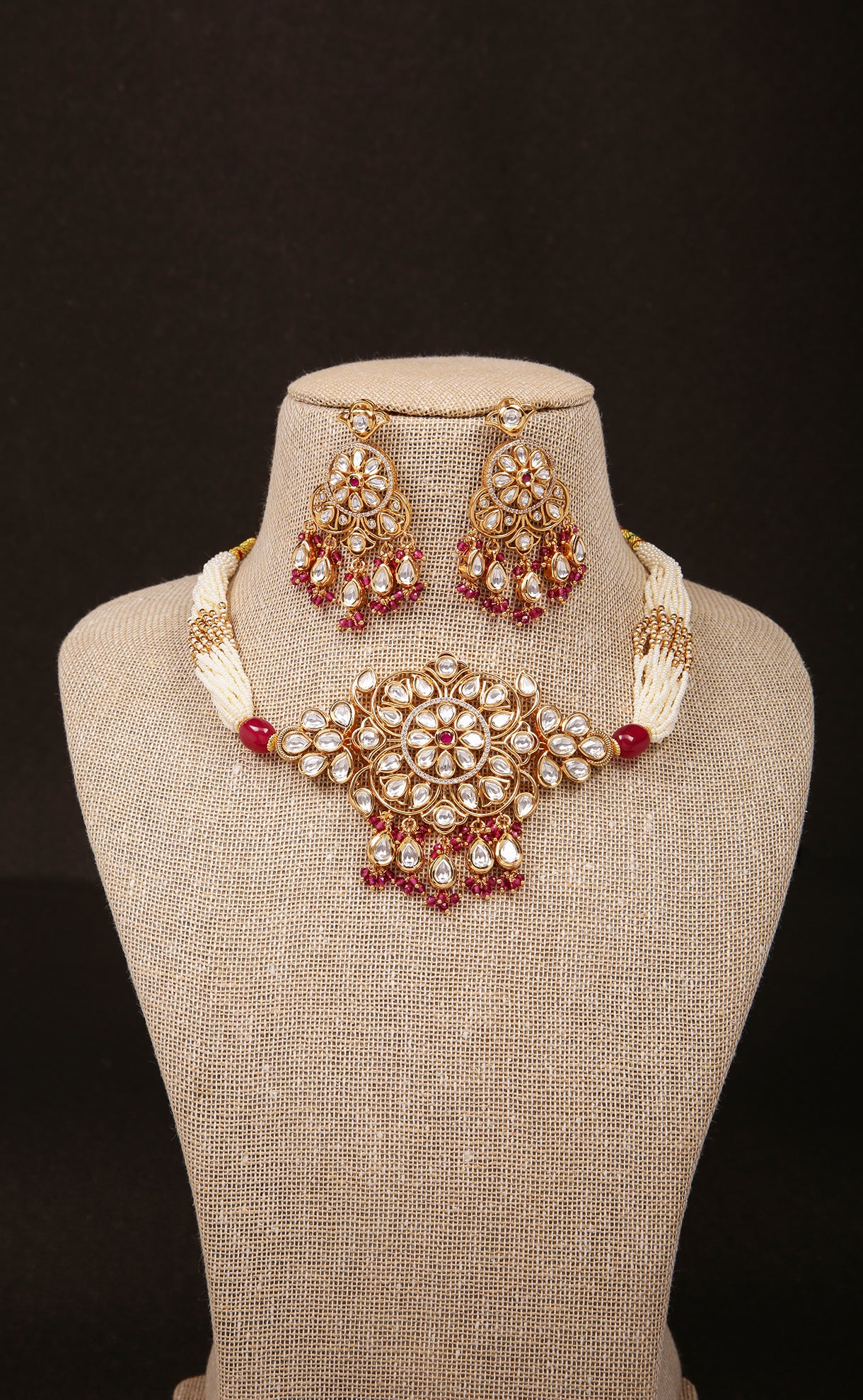 Exquisite Gold Plated Kundan Choker Necklace Set with Matching Earrings (D850) - Perfect for Weddings, Parties & Special Occasions