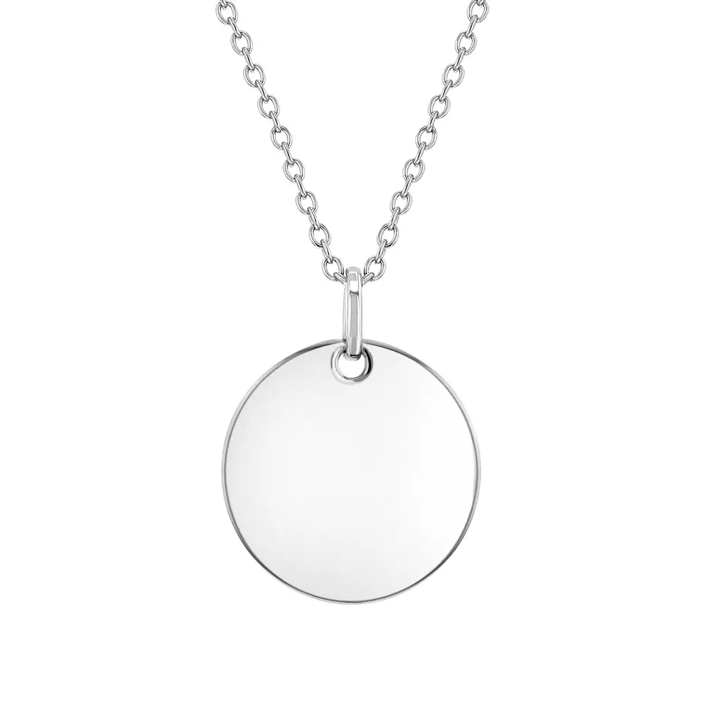 Personalized Kids Sterling Silver Round Disc Necklace - Engravable Gift for Birthdays, Baptism & First Communion | Dainty Children's Jewelry for Special Occasions