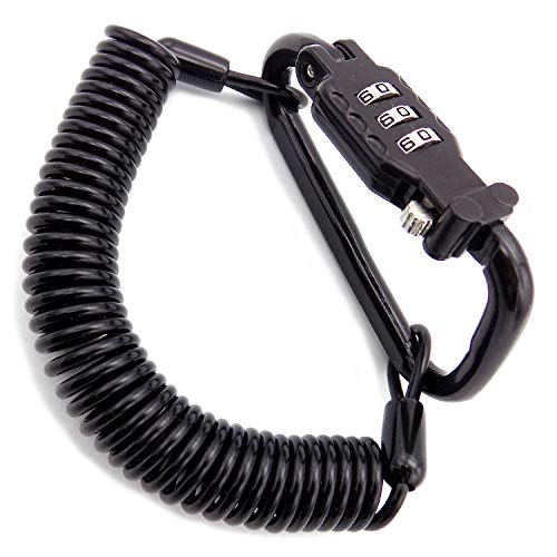 Motorcycle Helmet Lock with Cable - Combination Security Lock for Bike, Scooter & Street Motorcycle - Secure Helmet, Jacket & Bag - Perfect for Parking, Commuting & Outdoor Riding