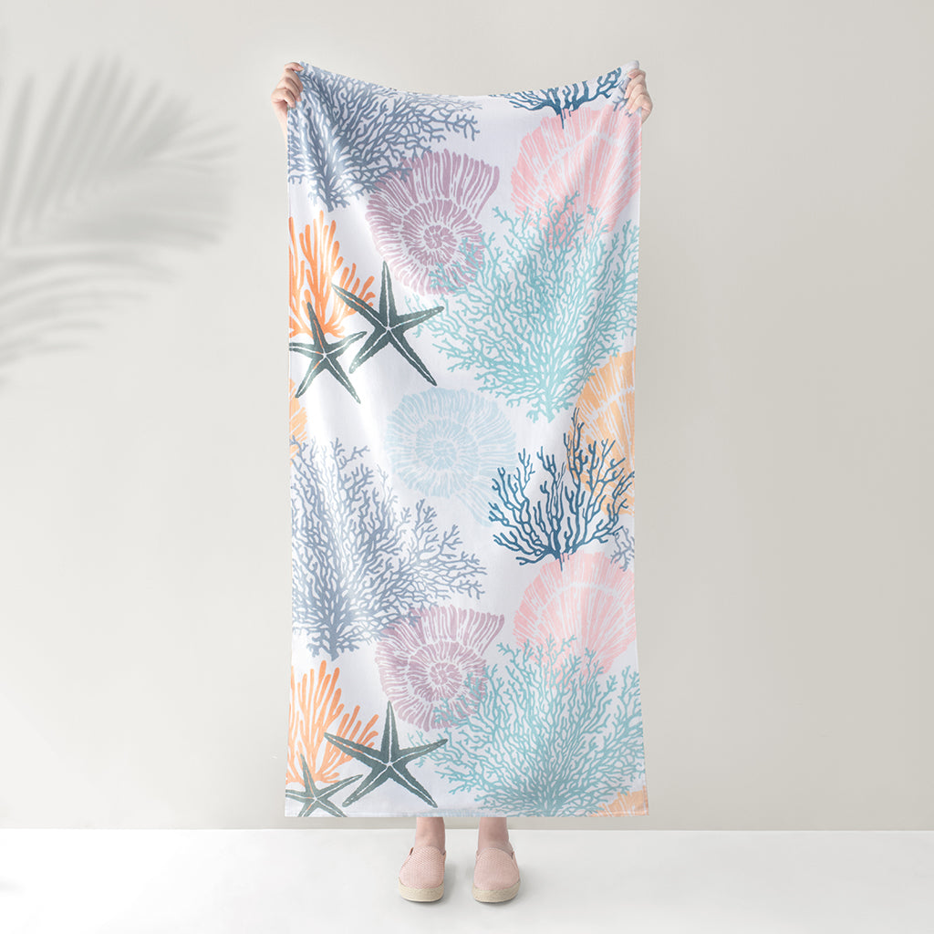 Premium Coastal Reef Beach Towel - Soft, Quick-Dry & Sand-Resistant - Perfect for Pool, Beach & Vacation - Large 60