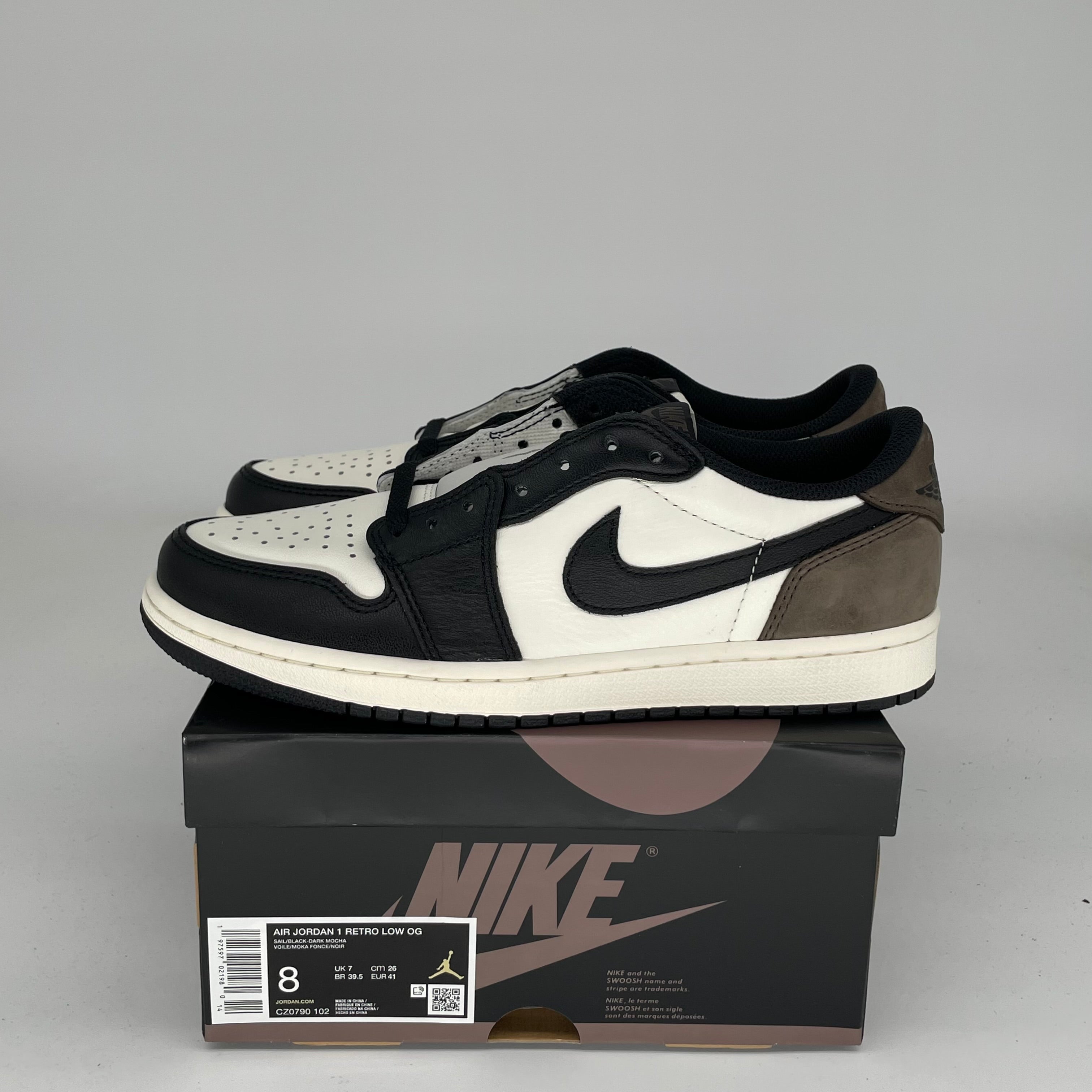 Air Jordan 1 Low Mocha Men's Sneakers - Size 8 (CZ0790-102) | Retro Basketball Shoes for Casual Wear & Street Style