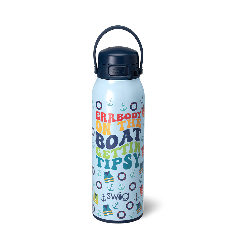 Errbody On The Boat EZ Fill 32oz Water Bottle - Leak Proof & Easy Fill Design for Outdoor Activities, Gym, and Travel