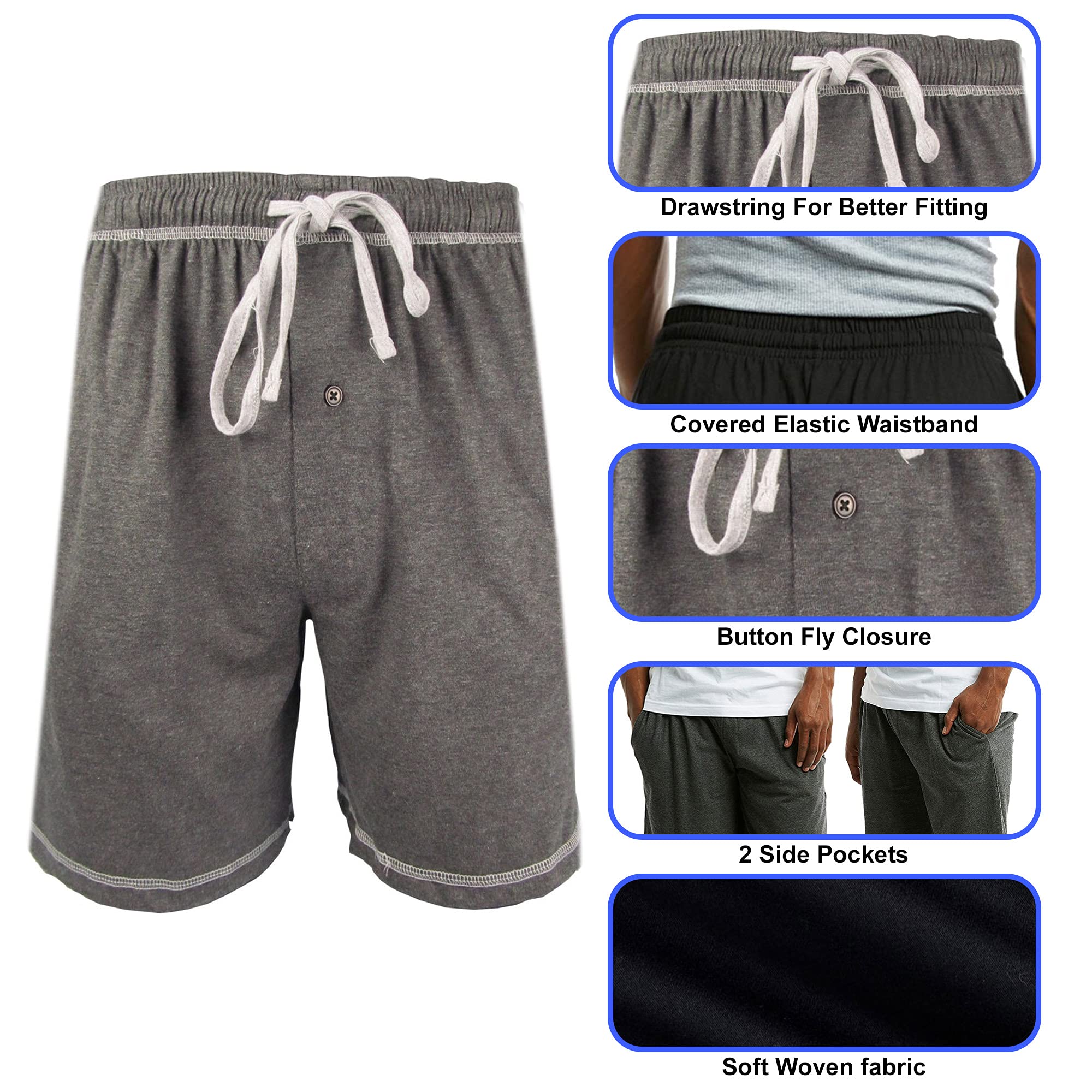 Brave Men's Cotton Super Soft Knit Lounge Shorts - Comfortable Sleepwear & Relaxing Home Wear for Lounging, Sleeping, and Casual Wear