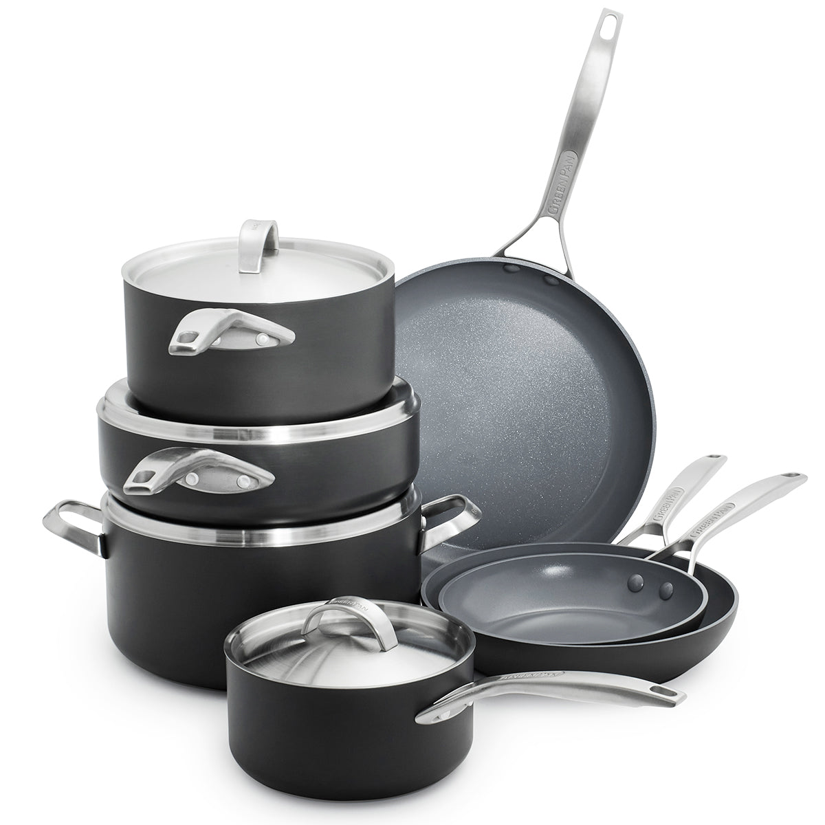 Paris Pro Ceramic Nonstick 11-Piece Cookware Set - Oven & Stovetop Safe Pots and Pans for Healthy Cooking | Perfect for Frying, Boiling, Baking & Serving Family Meals