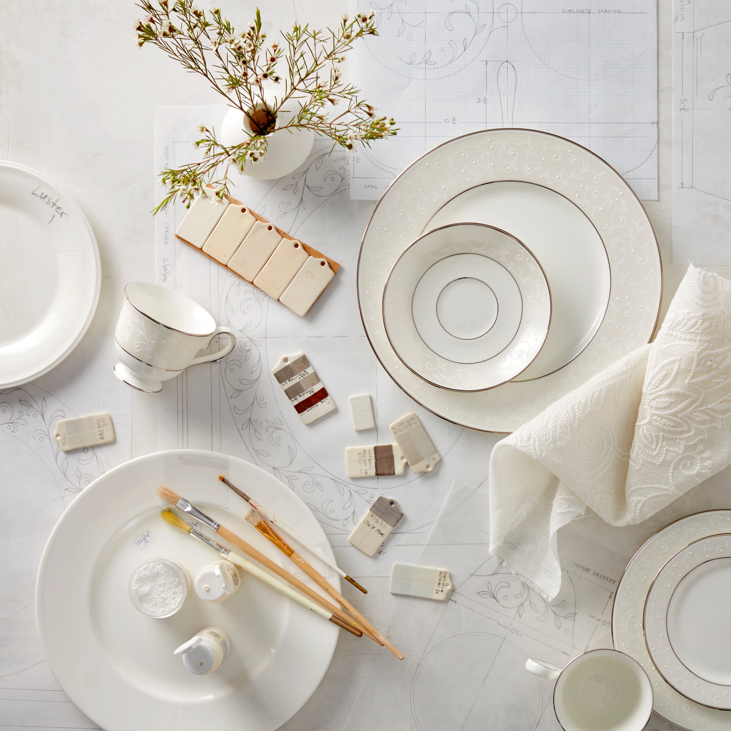 Opal Innocence 5-Piece Dinnerware Set - Elegant Tableware for Formal Dining & Special Occasions