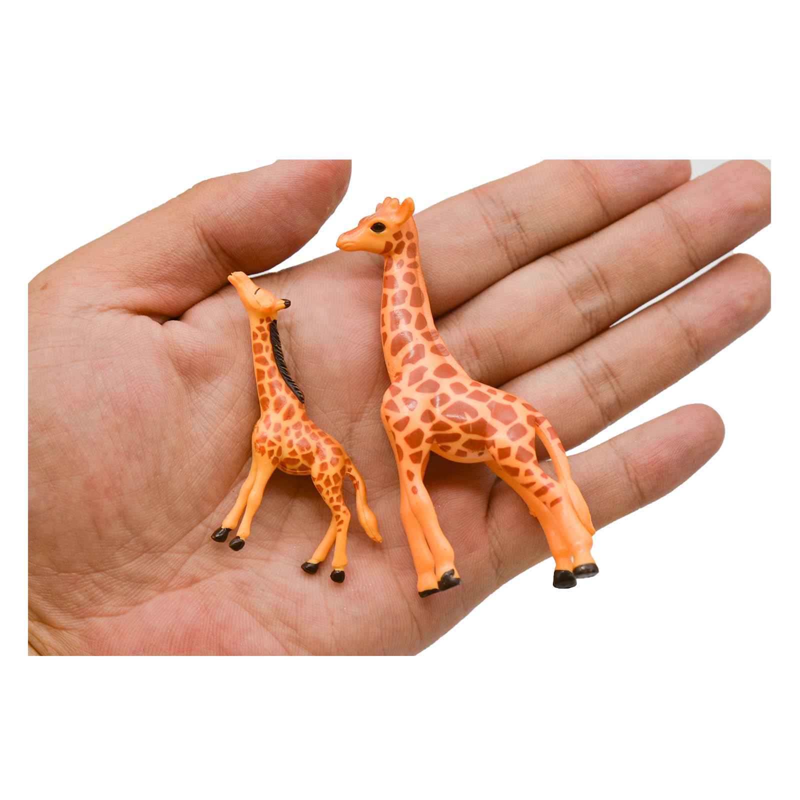8Pcs Miniature Giraffe Figurines - 3 Inch Mini Safari Wild Jungle Animal Figures Set - Resin Cake Toppers for DIY Moss Succulent Landscape Terrarium - Perfect for Birthday Party Decorations, Home Decor, and Kids' Safari Themed Playroom