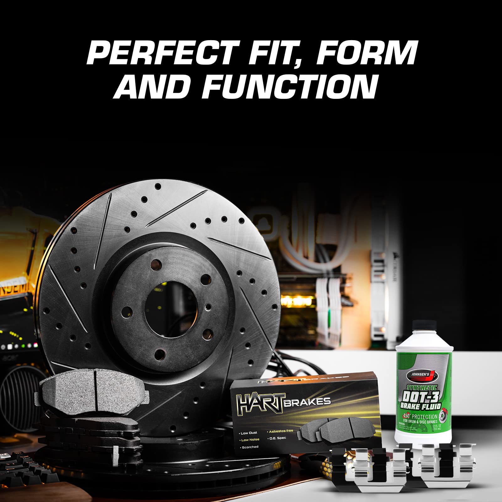 R1 Concepts Rear Brake Pads and Rotors Kit - Semi Metallic Brake Pads, Rotors & Hardware Kit (BHC1.42043.43) | Perfect for Truck, SUV & Sedan Brake Replacement & Performance Upgrades