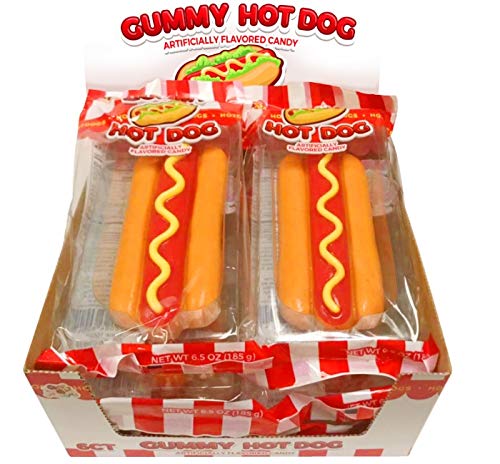 Albert's Hot Dogs Gummy Candy - 6.5oz (6 Pack) | Delicious Fruit Flavored Chewy Treats for Kids, Parties, and Snacks