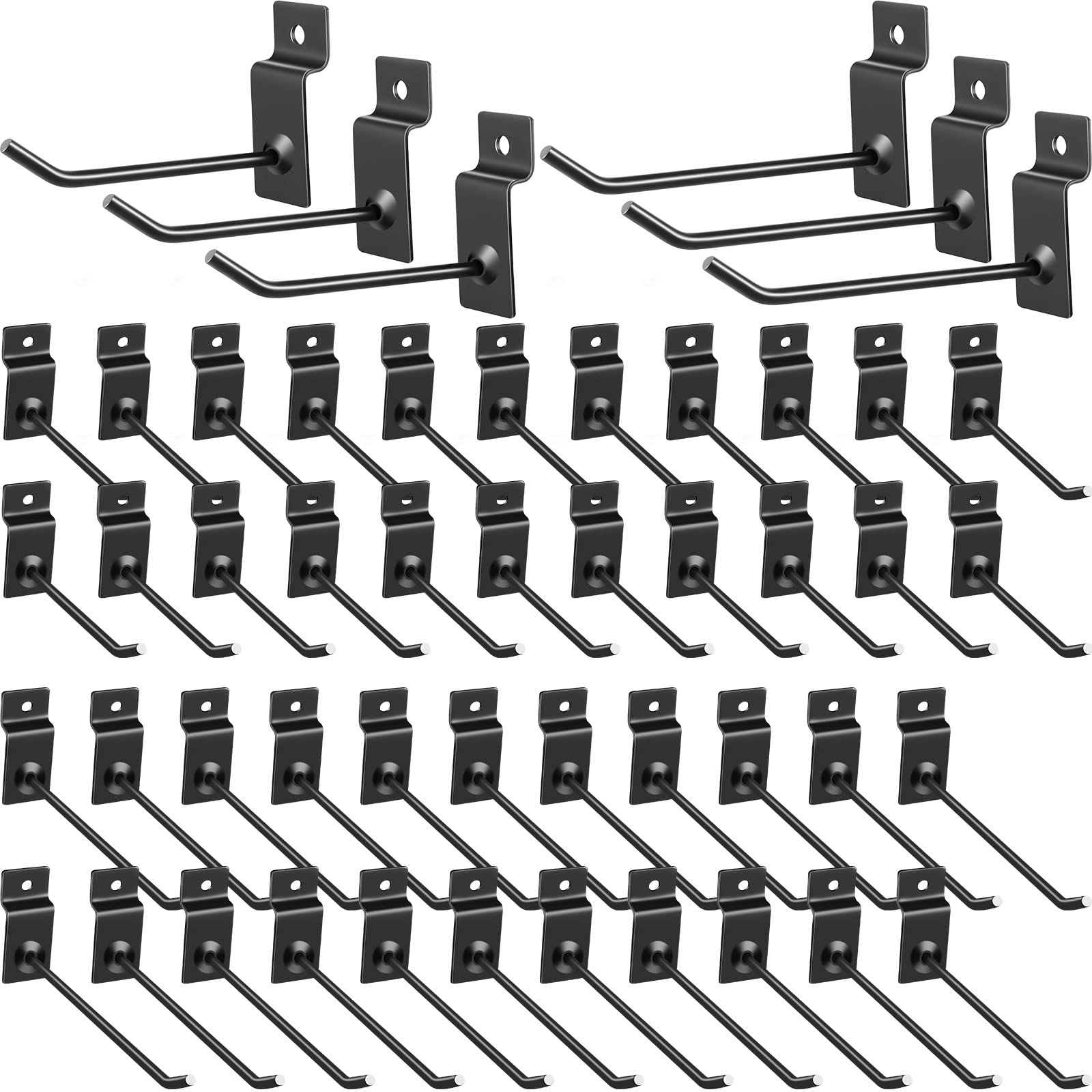 50 Pack Black Metal Slatwall Hooks 4