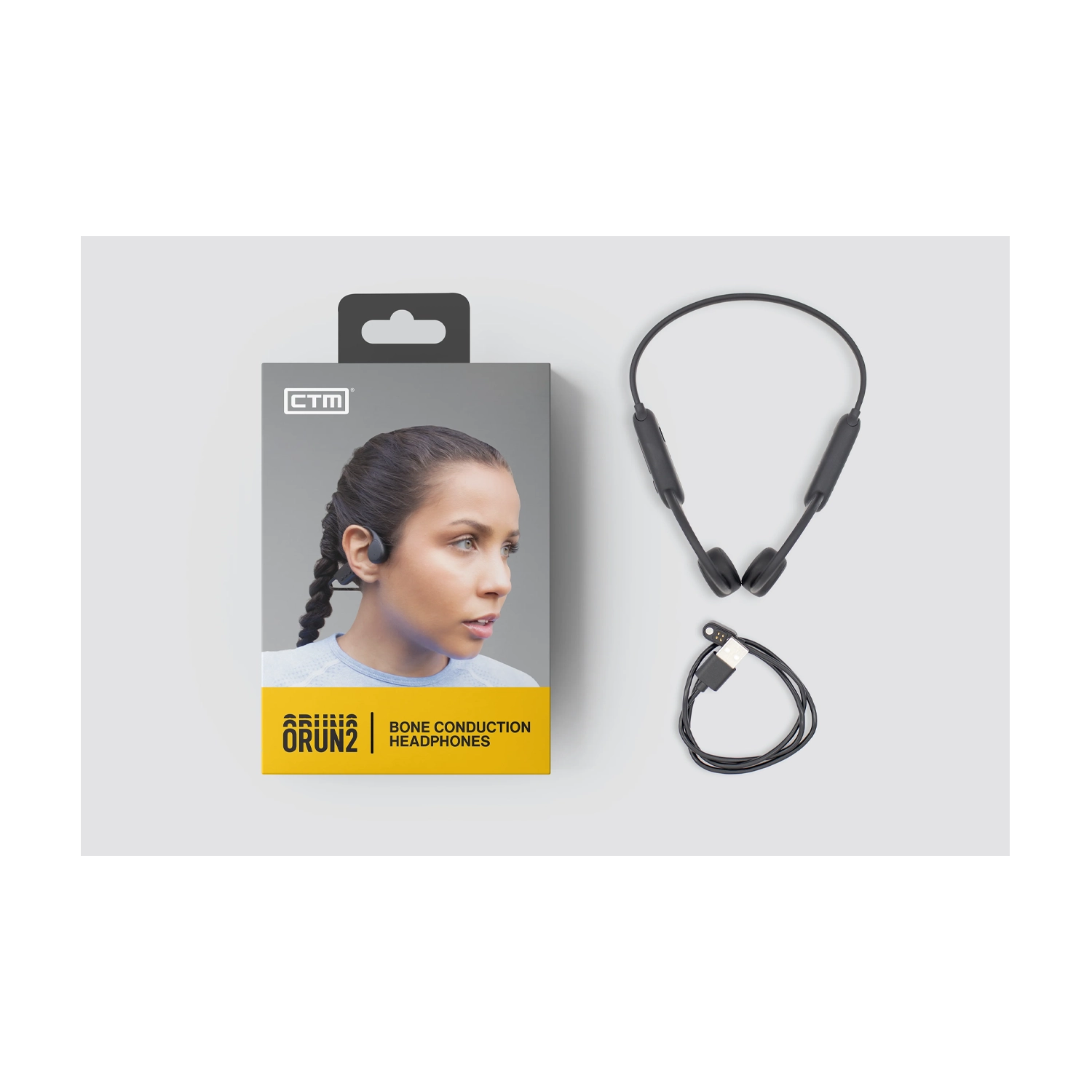 CTM Orun 2 Wireless Bone Conduction Headphones - Open-Ear Bluetooth 5.3 Sport Headset with IPX5 Waterproof, 8H Playtime - Perfect for Running, Cycling & Workouts