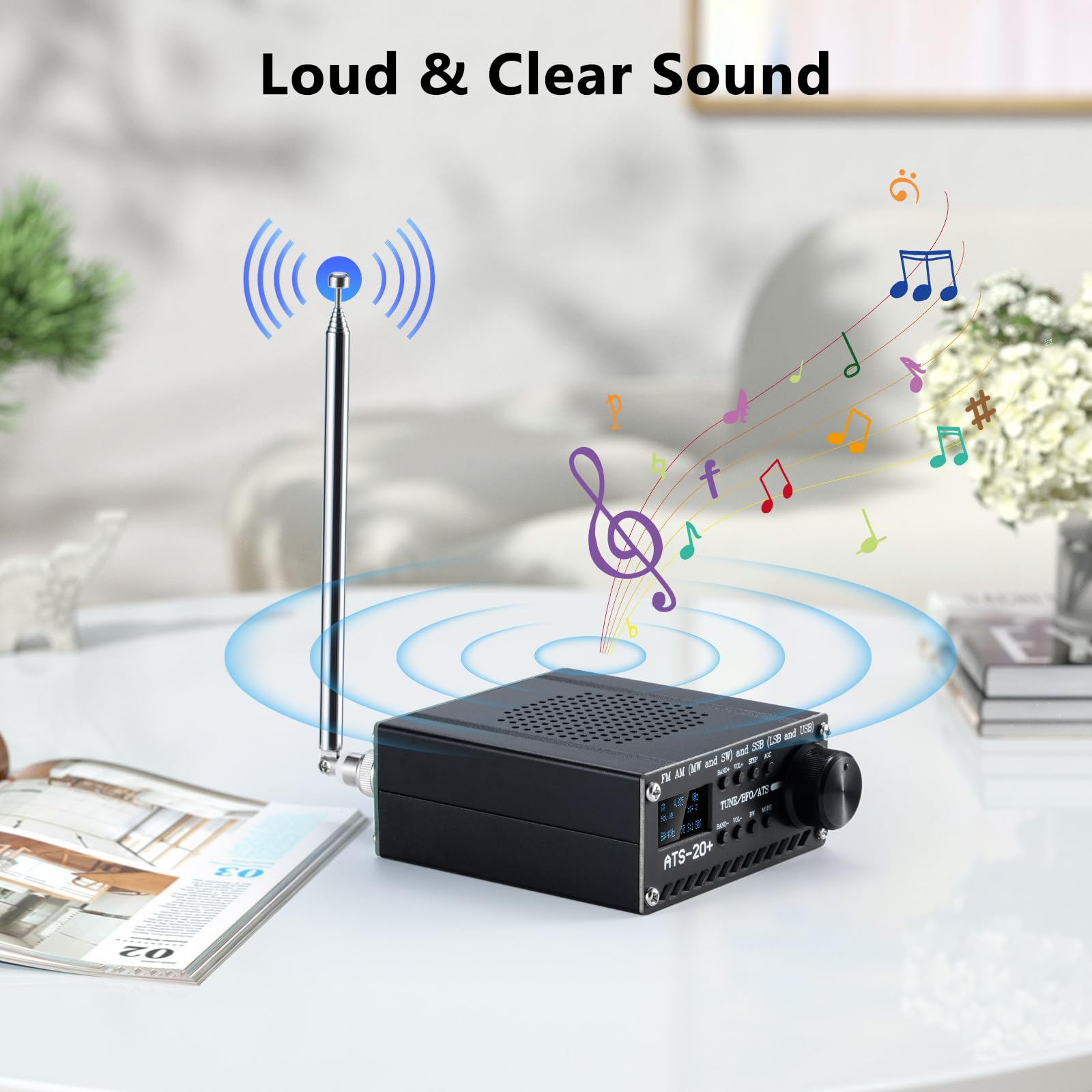 GOOZEEZOO Si4732 ATS-20+ Portable Shortwave Radio Receiver - FM AM MW SW LW SSB LSB USB Full Band with Big Speaker for Best Reception | Ideal for Travel, Emergency, Outdoor Adventures & Radio Enthusiasts