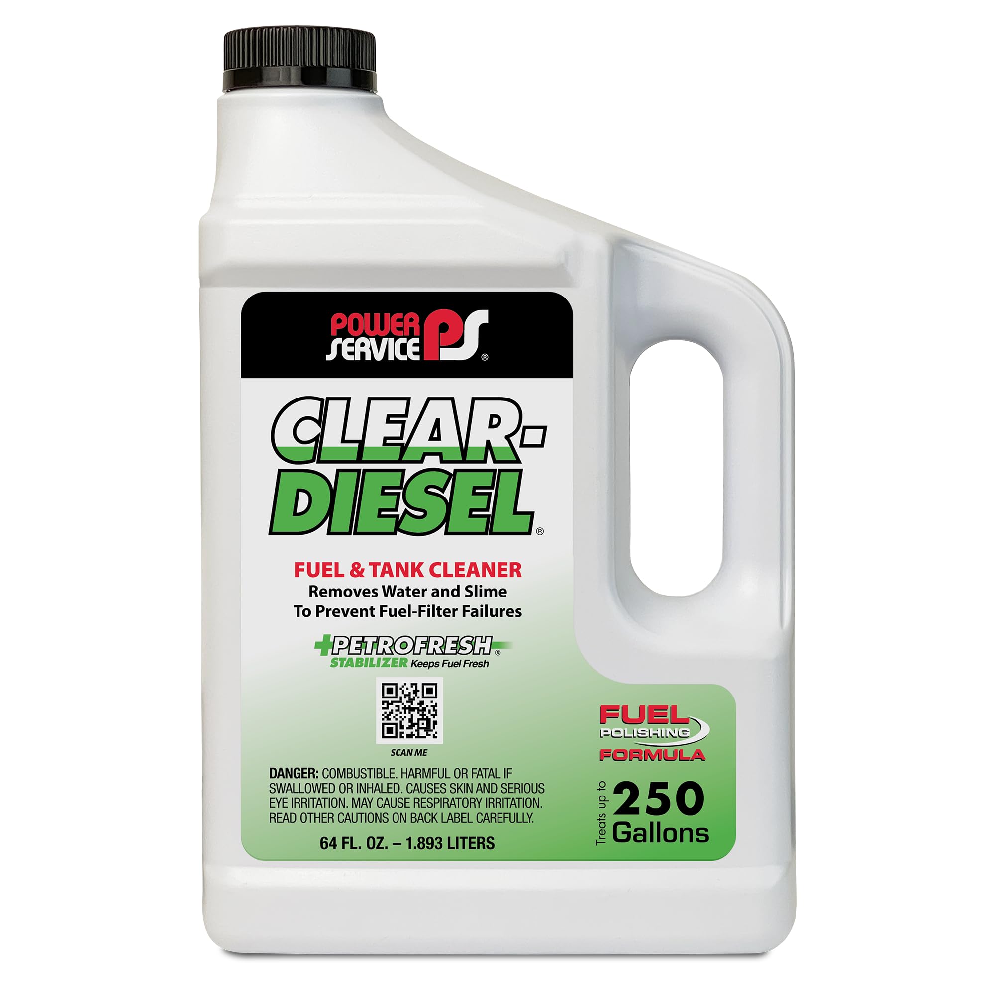 Power Service Clear-Diesel Fuel & Tank Cleaner - 64oz (6-Pack) | Diesel Engine Fuel System Cleaner | Improves Performance & MPG | For Trucks, Boats, Heavy Equipment & Generators