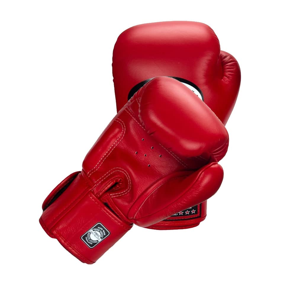 Twins Boxing Muay Thai Training Sparring Gloves 8oz - Premium Red MMA Gloves for Kickboxing, Martial Arts & Fitness Training - Perfect for Boxing Classes, Gym Workouts & Combat Sports