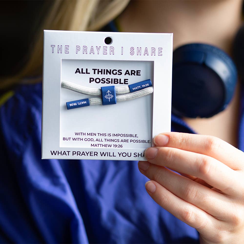 ALL THINGS POSSIBLE Christian Cord Bracelet - Inspirational Faith Jewelry for Women & Men - Perfect for Daily Wear, Church, Prayer & Gifts