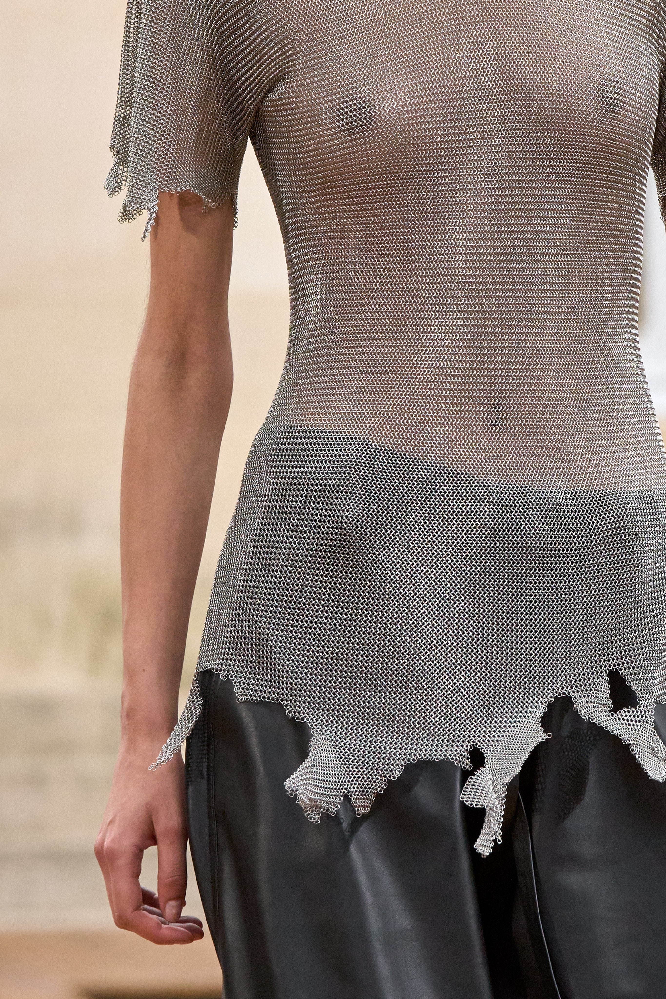 Viv Chainmail Tunic in Silver Steel - Medieval Armor Costume for Renaissance Fairs, LARP & Cosplay