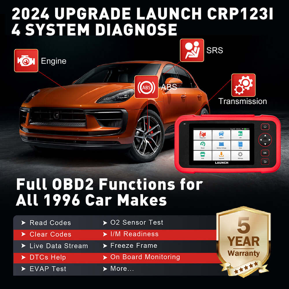 2025 LAUNCH CRP129I V2.0 Elite OBD2 Scanner – FCA AutoAuth, Engine/ABS/SRS/Transmission Diagnostic Tool with 12 Resets & Injector Coding, Lifetime Free Updates – Perfect for Mechanics & DIY Car Repairs