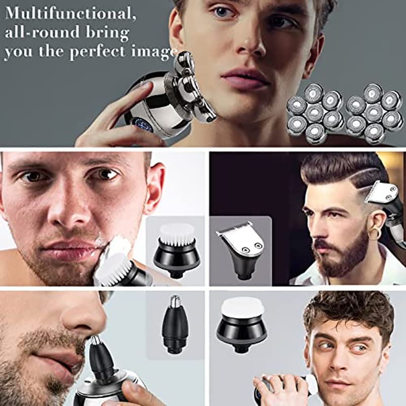 5-in-1 Multifunctional Electric Razor for Men - Cordless Bald Head Shaver, Beard Trimmer & Grooming Kit with USB Charging | Perfect for Travel, Home Use & Professional Grooming