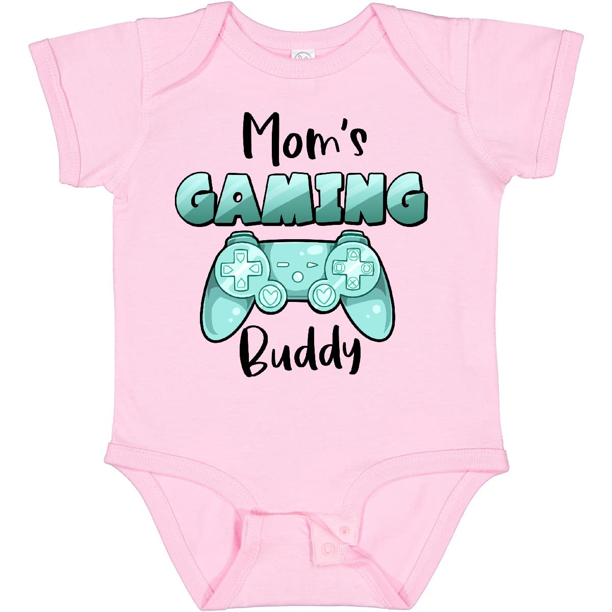 Inktastic Mom's Gaming Buddy - Aqua Controller Baby Bodysuit | Cute Gamer Onesie for Babies & Toddlers | Perfect Gift for Gaming Moms & Dads | Playtime, Parties & Family Game Nights