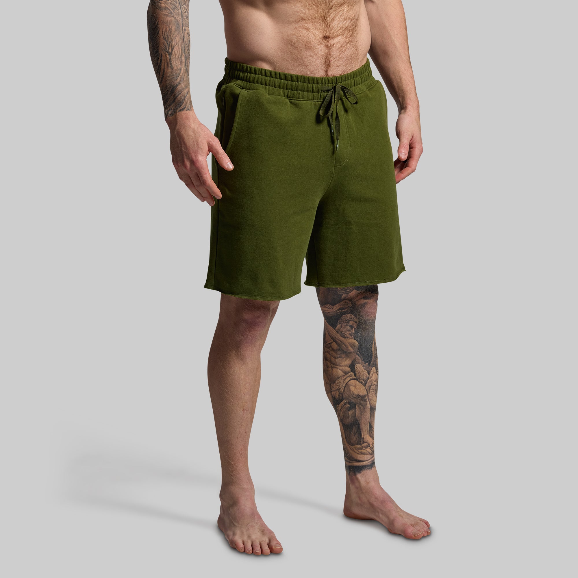 Men's Military Green Unmatched Shorts - Comfortable & Stylish Casual Wear for Gym, Running & Outdoor Activities