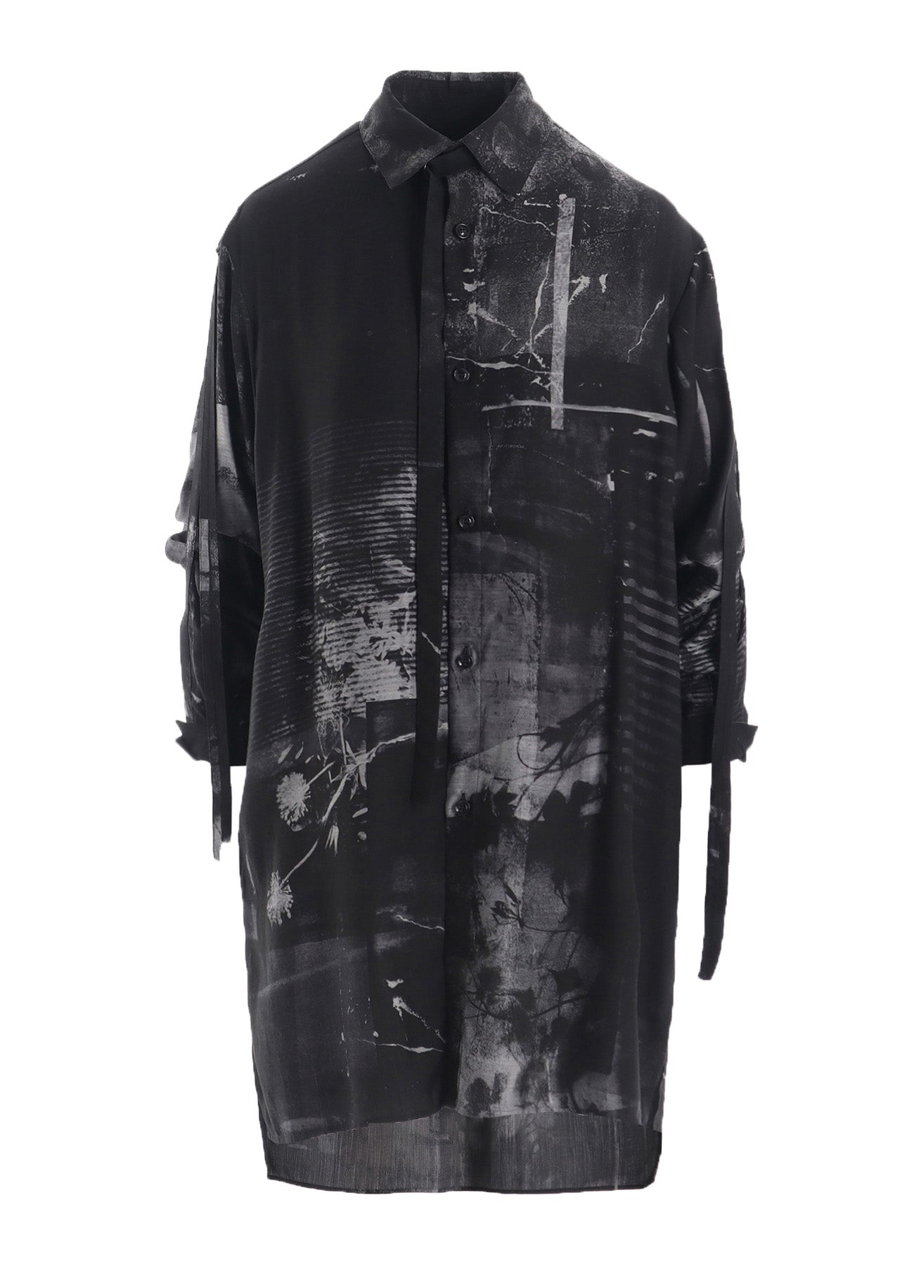 Copper Blurry Floral Print Long Sleeve Blouse for Women - Elegant Office Wear & Casual Outfit