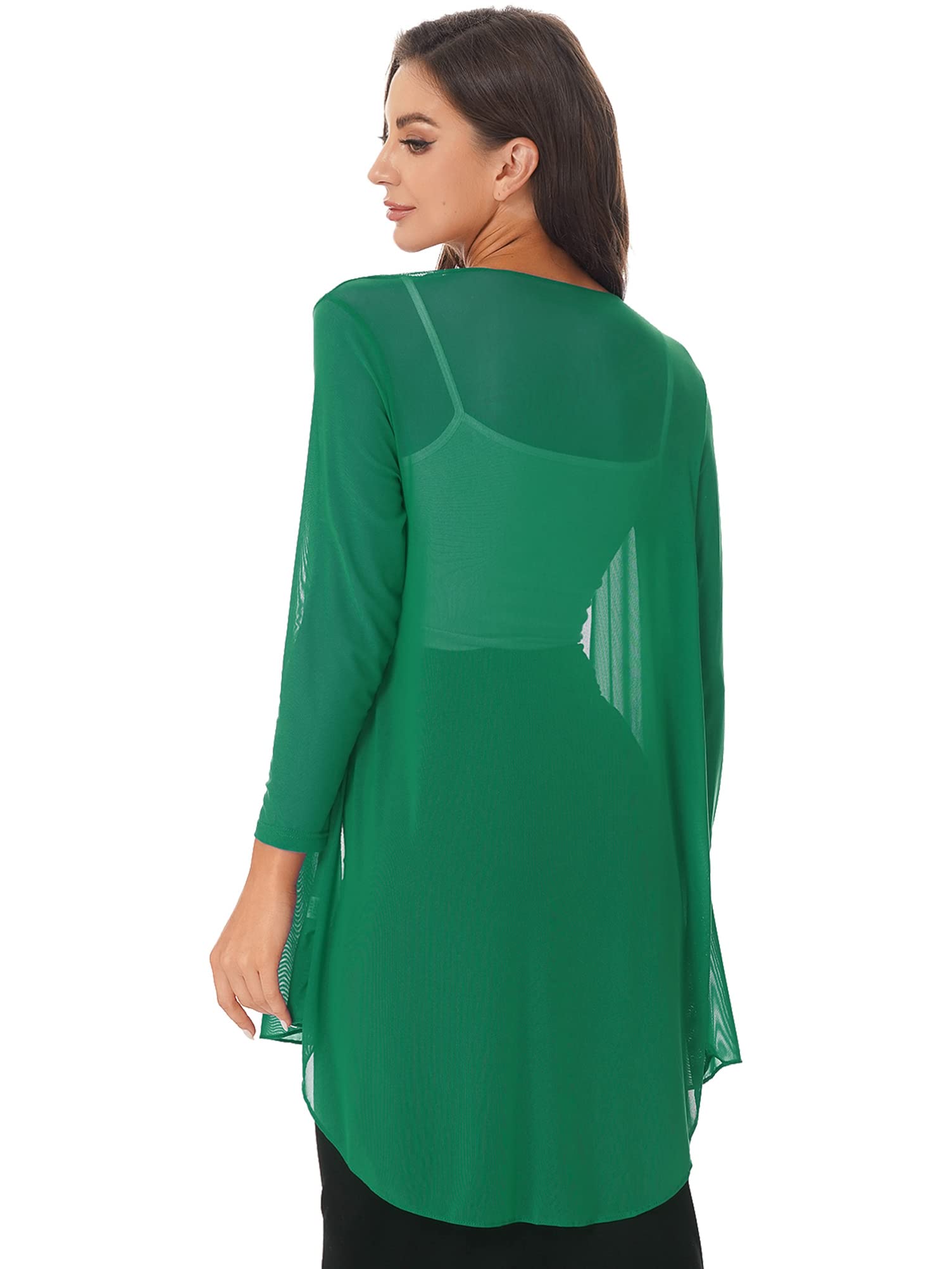 Plus Size Women's Lightweight Long Sleeve Open Front Cardigan - Solid Color Long Duster for Office, Casual Wear & Layering