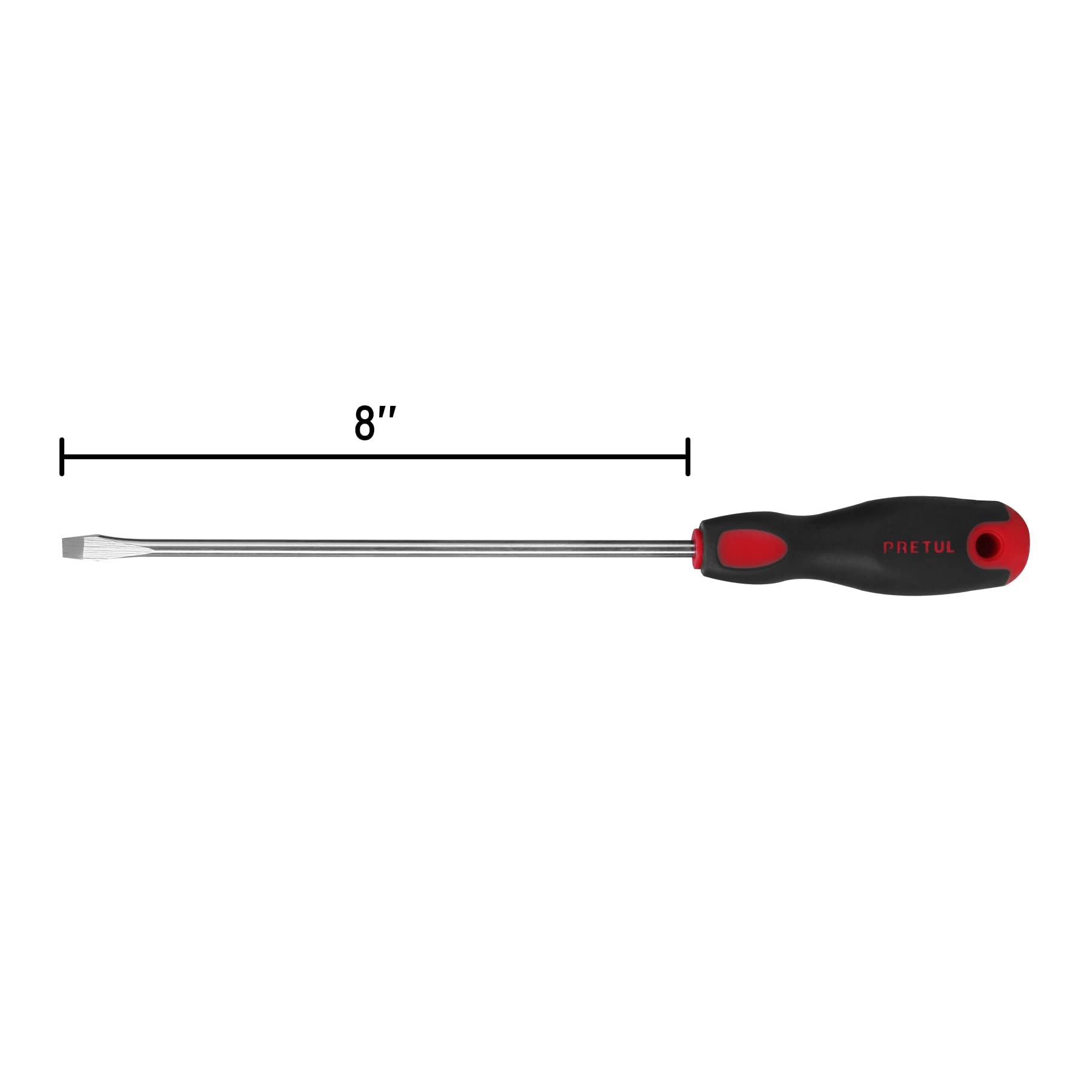 Pretul 1/4x8 Inch Flathead Screwdriver with Comfort Grip Handle - Perfect for Home Repairs, DIY Projects & Electrical Work