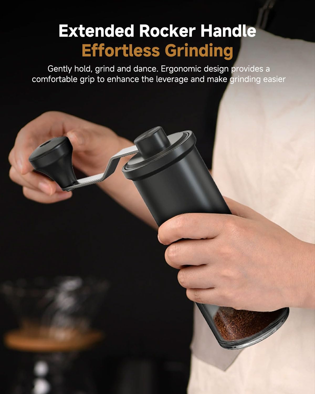 Premium Manual Coffee Grinder with Ceramic Conical Burr - 30 Adjustable Settings for Espresso, French Press & Pour Over | Portable Hand Crank Mill for Home, Camping & Travel | Perfect Gift for Coffee Lovers