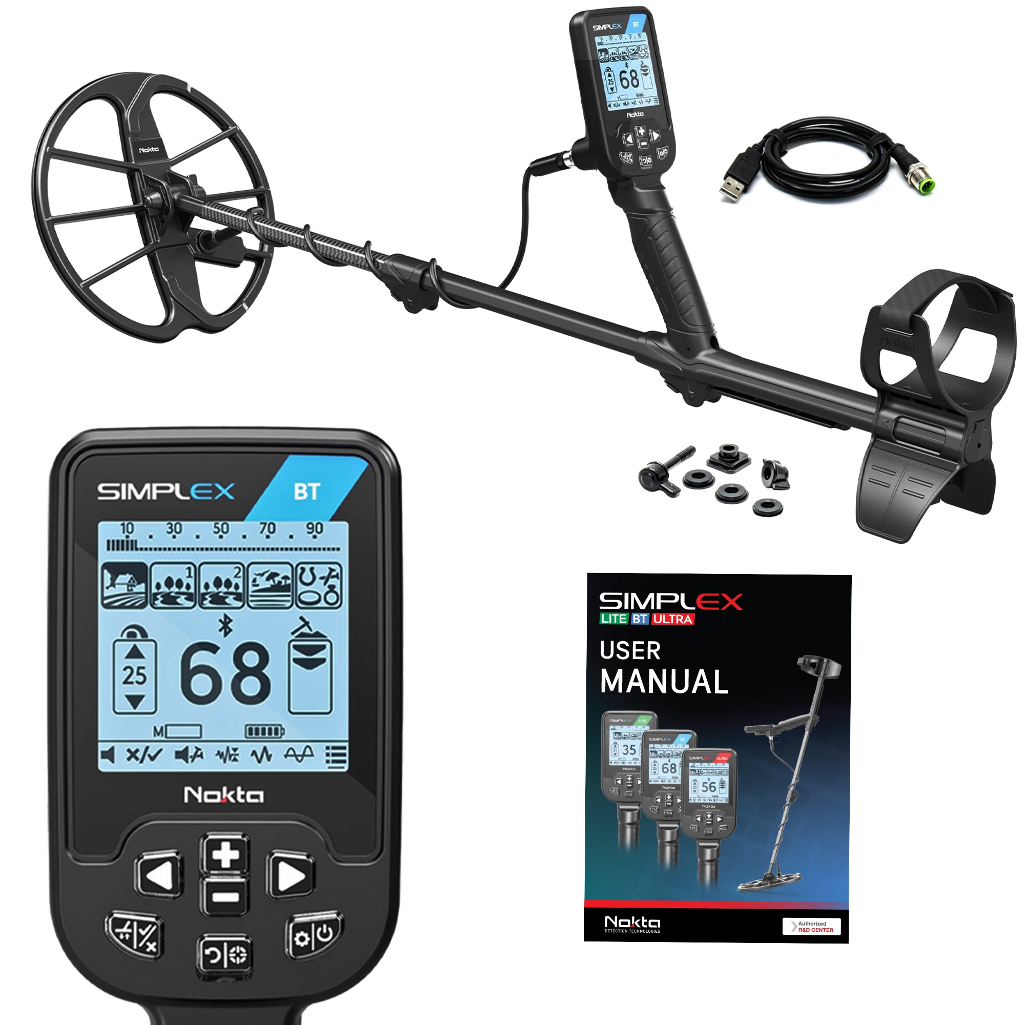 Nokta Simplex BT Waterproof Metal Detector with 11