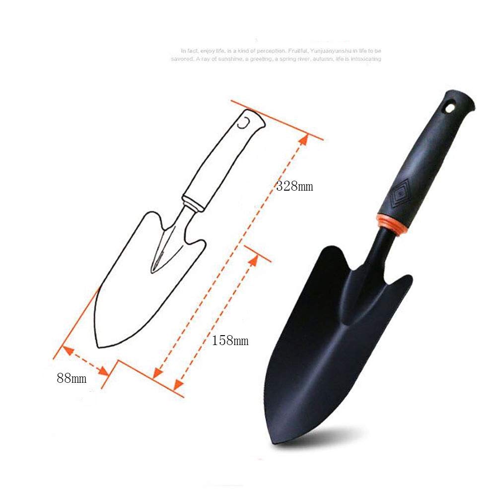 Heavy Duty 4-Piece Garden Tool Set with Non-Slip Rubber Grip - Perfect Gardening Gift for Men & Women (Black) - Ideal for Planting, Weeding & Landscaping