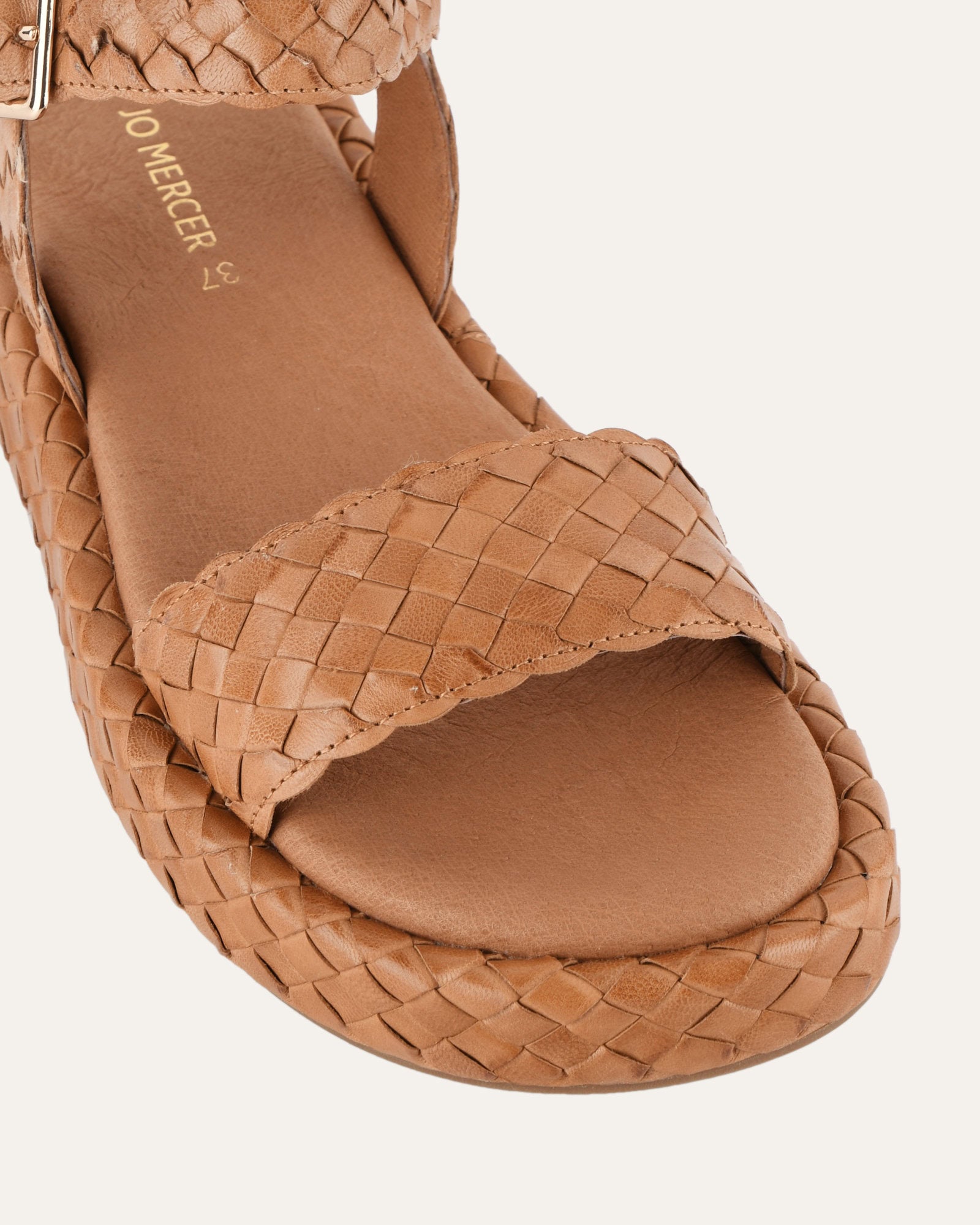 Poppy Flat Sandals - Tan Leather Women's Comfortable Casual Shoes for Summer Beach & Outdoor Walking
