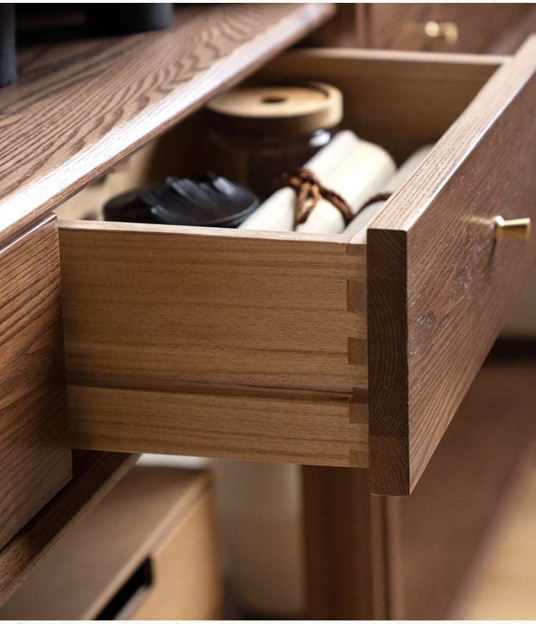 Solid Black Walnut & Ash Wood Bookshelf Display Cabinet - Modern Bookcase for Living Room, Office & Library Storage