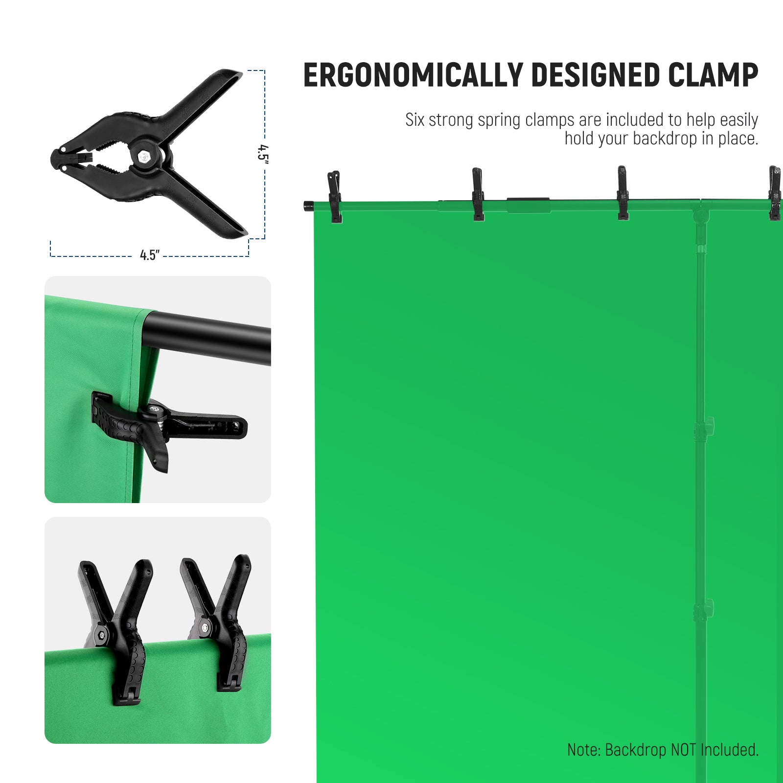NEEWER NK005 6.8x8.8ft T-Shaped Photography Backdrop Stand Kit with Carry Bag - Perfect for Studio, Portrait, and Video Shooting Background Support