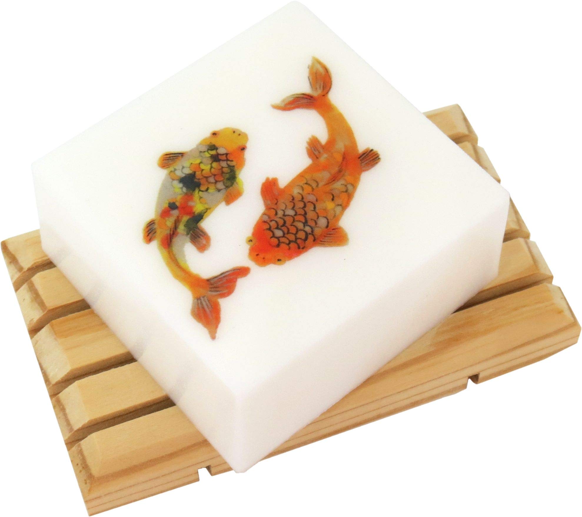 Dragon's Blood Scented Glycerin Soap with Koi Fish Design - Handmade Natural Soap for Sensitive Skin, Moisturizing & Exfoliating - Perfect for Bath, Spa, Gift & Home Decor