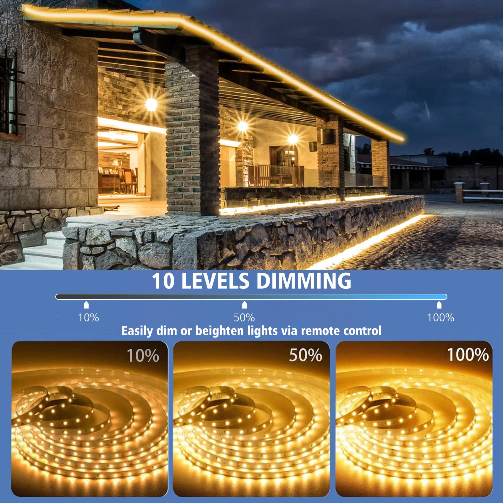 Battery Operated LED Strip Lights 9.8Ft 90 LEDs with Remote, Timer & Dimmable - Waterproof Flexible Light Strips for Indoor/Outdoor Use - Perfect for TV Backlight, Bedroom, Kitchen, Boat & Table Decor (Warm White)