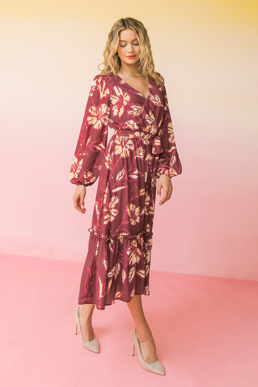 Boost of Confidence Woven Midi Dress - Elegant Flowy Summer Dress for Women, Perfect for Weddings, Parties & Office Wear
