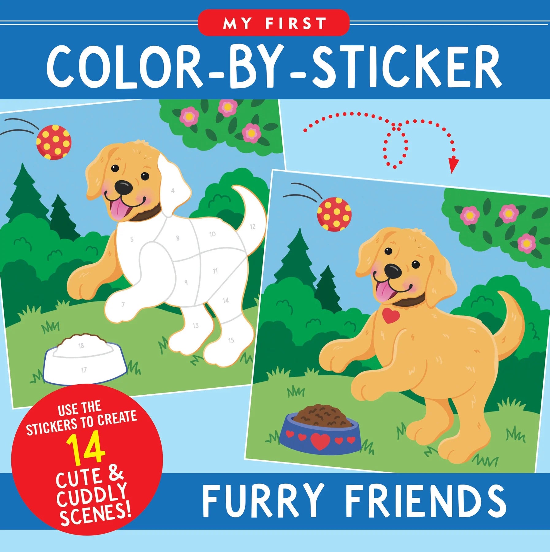 Color By Sticker Furry Friends - Creative Sticker Activity Book for Kids - Perfect for Travel, Birthday Gifts & Rainy Day Fun