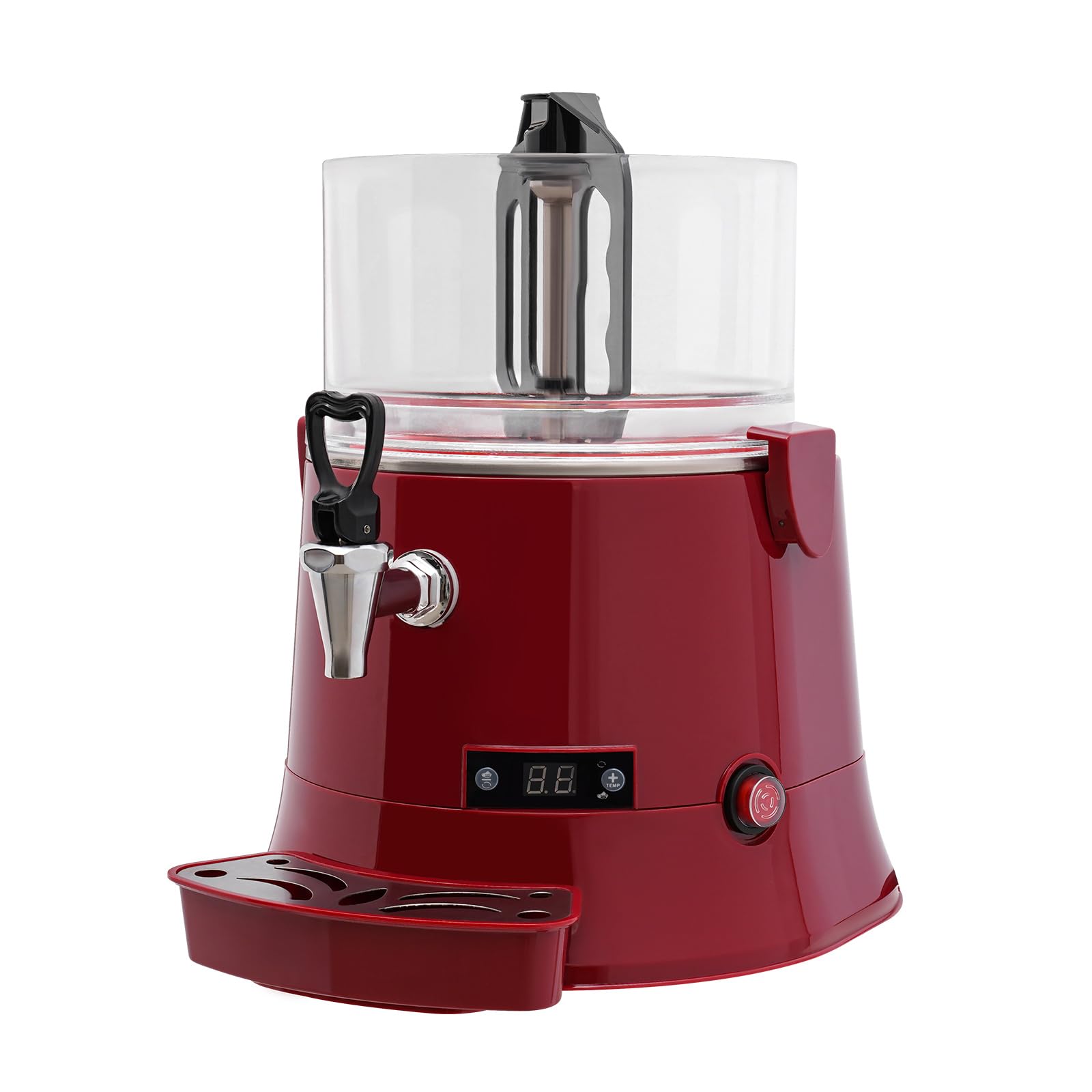 5L Commercial Hot Chocolate Machine - 400W Hot Chocolate Dispenser with Temperature Control (86-194℉) for Milk, Soy Milk & Tea - Perfect for Cafes, Restaurants & Events (Red)