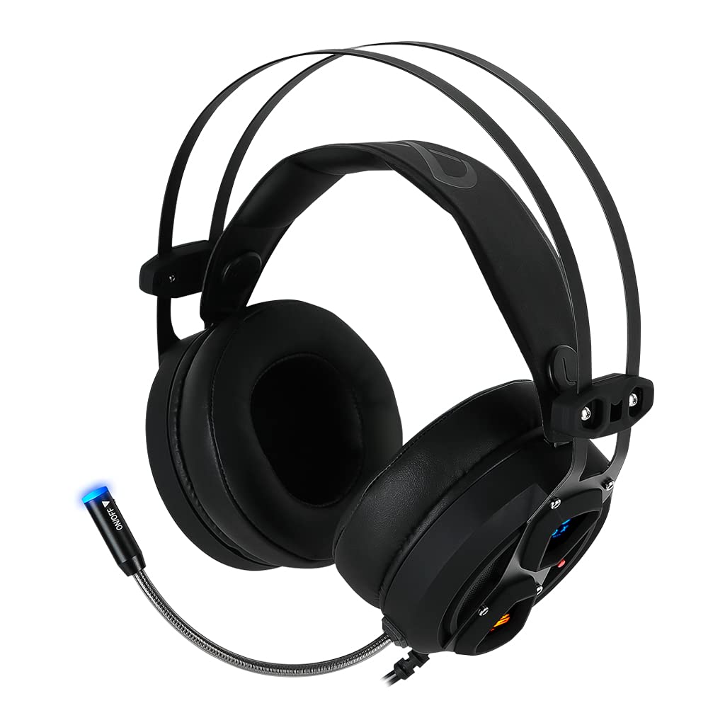 NOX ANC Active Noise Cancelling Gaming Headset - 7.1 Channel Surround Sound Stereo Headphones with Comfortable Leather Earcups, USB Connectivity for PC & Laptop (Black Hole) - Perfect for Competitive Gaming, Streaming & Office Work