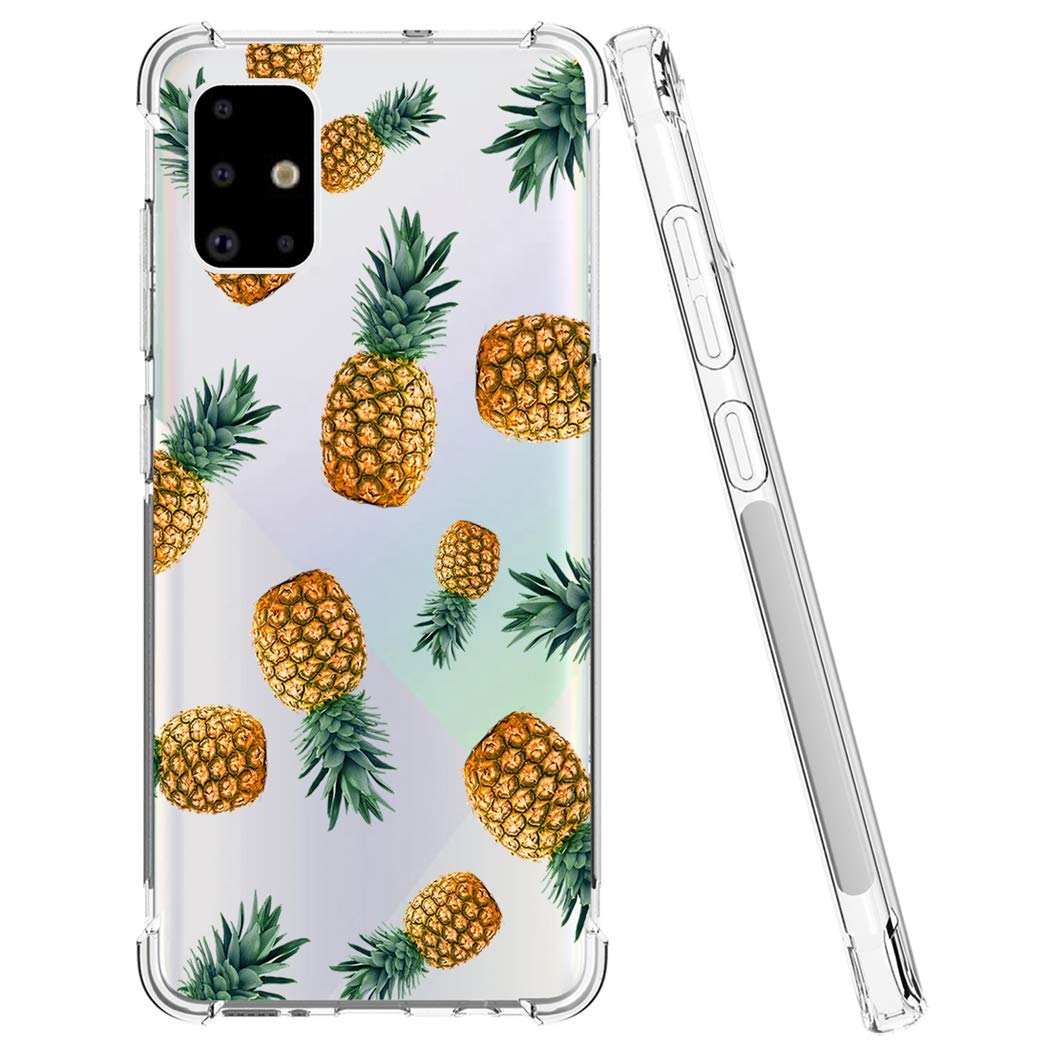 Samsung Galaxy A71 5G Phone Case for Women - Slim Shockproof Clear Pineapple Pattern TPU Protective Cover (Not Compatible with A71 4G) | Perfect for Everyday Use, Work, and Travel Protection