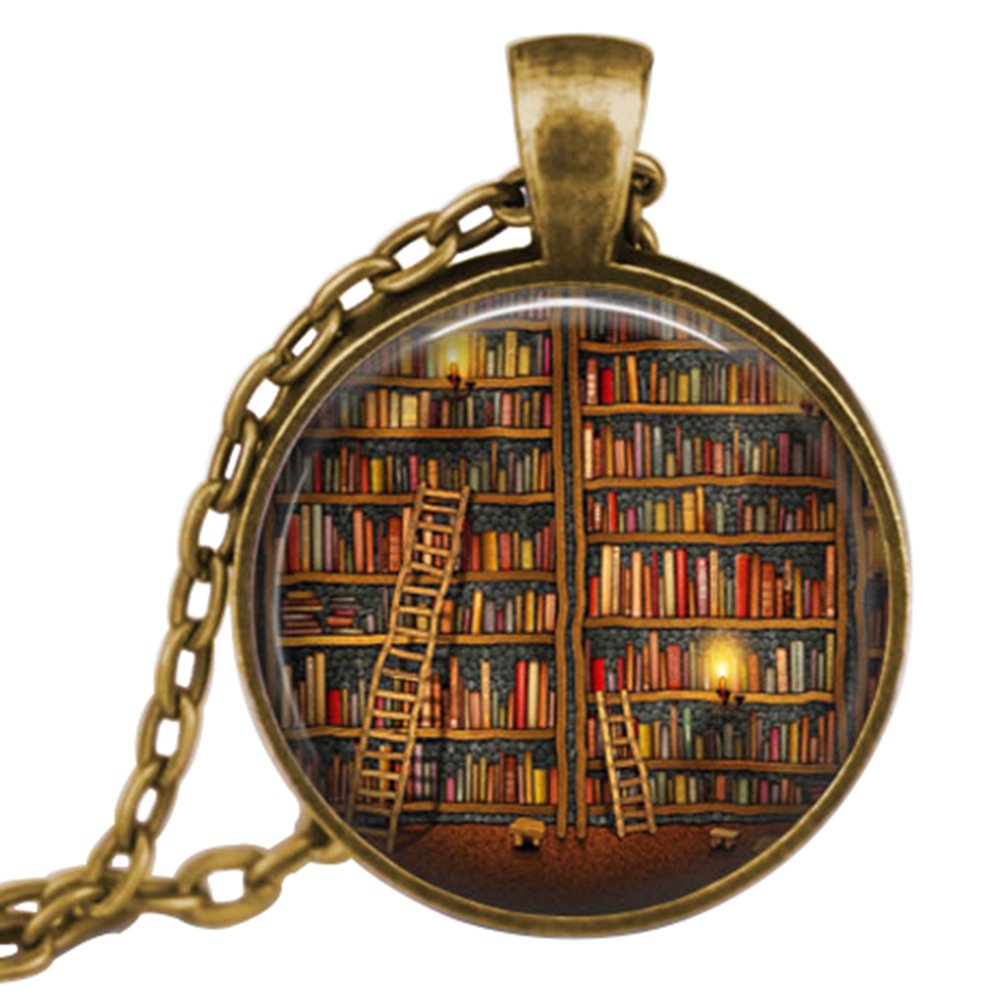 Vintage Book Lendant Necklace - Library & Books Jewelry for Book Lovers - Perfect Gift for Readers & Librarians - Great for Book Clubs, Reading Events & Literary Gifts