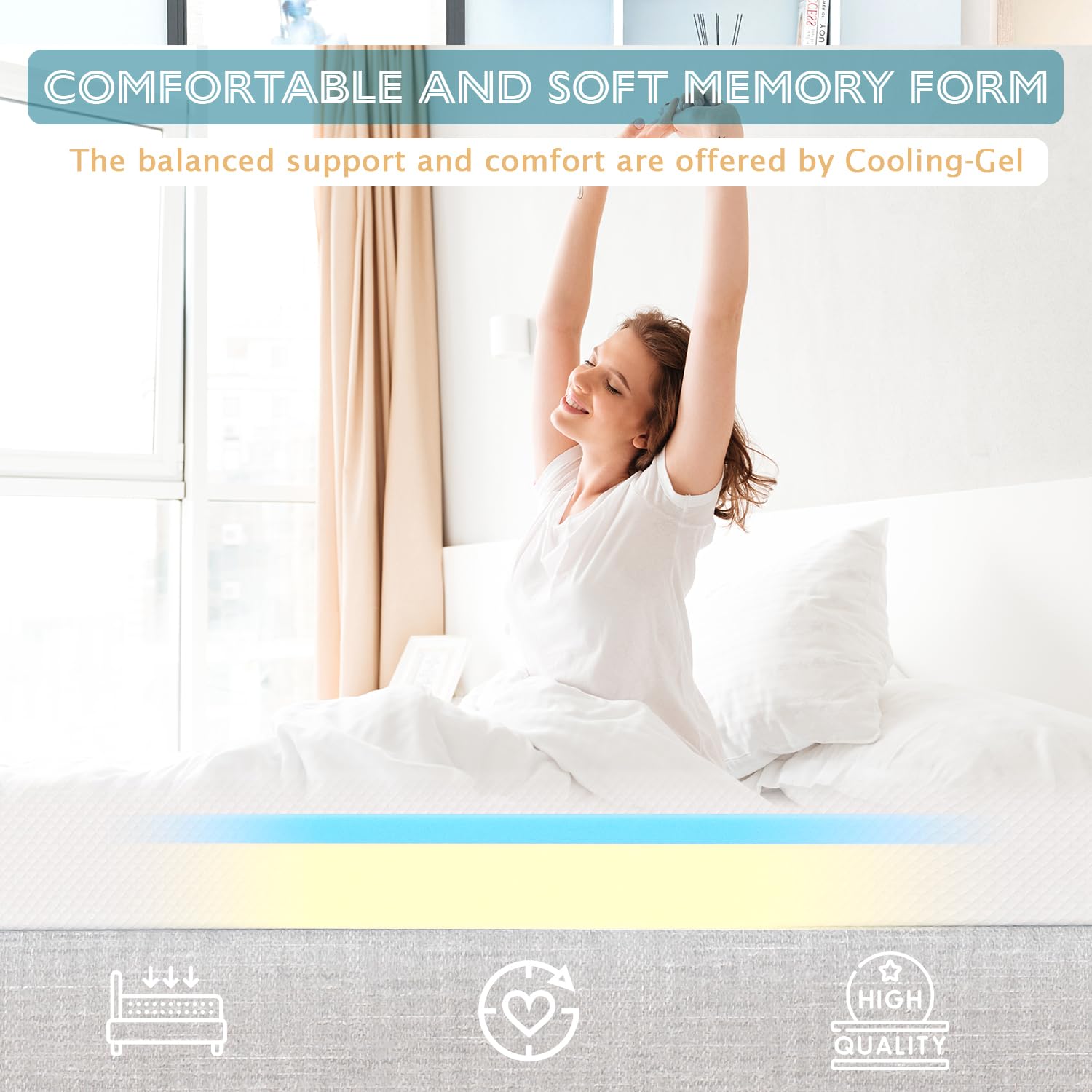 6 Inch Twin Mattress - Cooling Gel Memory Foam for Pressure Relief, CertiPUR-US Certified, Bed-in-a-Box (75