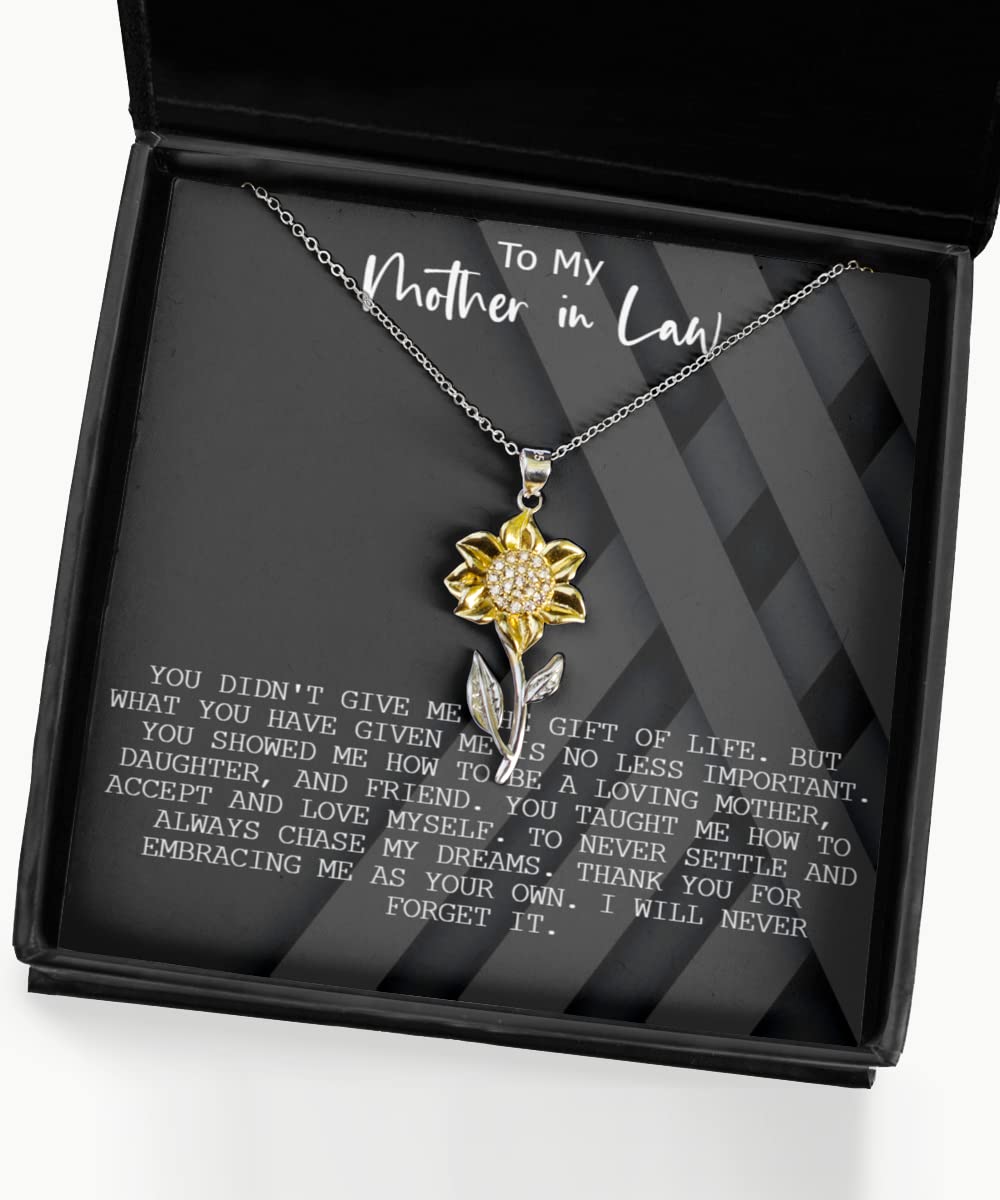 Sunflower Pendant Necklace for Mother-in-Law - Elegant Birthday, Wedding & Christmas Jewelry Gift - Perfect for Special Occasions & Everyday Wear