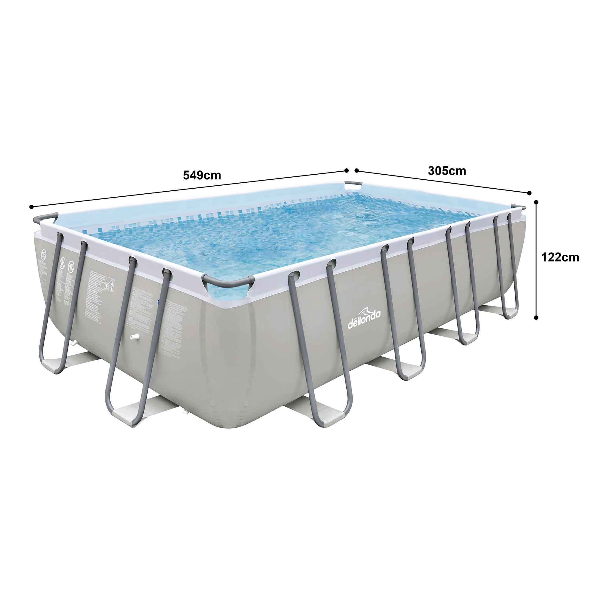 18ft Deluxe Steel Frame Swimming Pool Set - Rectangular Above Ground Pool with Ladder, Filter Pump & Cover | Perfect for Backyard, Family Fun & Summer Parties