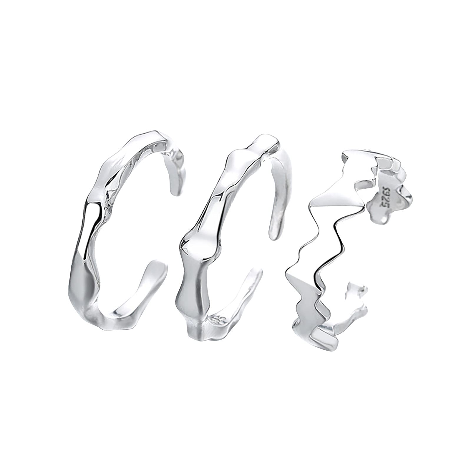 Stylish Silver Mid Finger Rings for Women - Vintage Retro Metal Rings, Unique Fashion Jewelry for Young Girls - Perfect for Parties, Dating & Everyday Wear