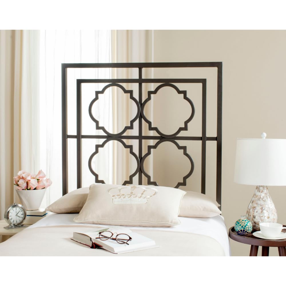 SAFAVIEH Home Collection Silva Gunmetal Queen Size Headboard - Modern Bed Frame for Bedroom Decor & Luxury Master Suite Upgrade