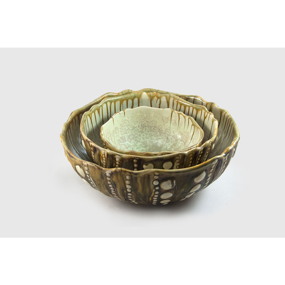 AE Ceramics Large Sea Urchin Bowl - Handmade Ceramic Serving Bowl for Fruits, Salad, Snacks - Perfect for Dinner Parties, Home Decor & Gift Giving