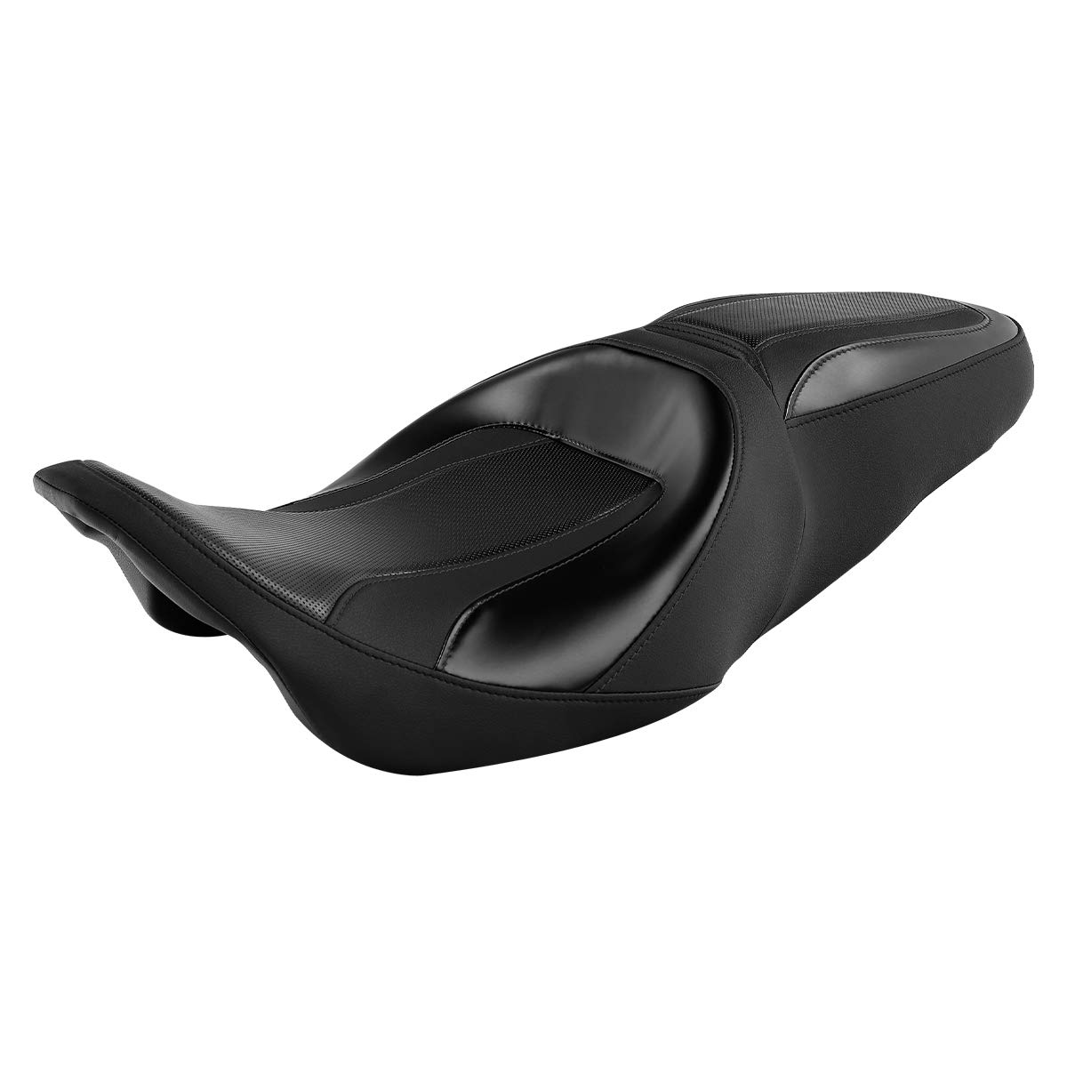 Premium One-Piece 2-Up Bucket Seat for Harley Davidson Road King/Street Glide/Electra Glide/Road Glide (2009-2023) - Comfortable Motorcycle Driver & Passenger Seat for Long Rides and Cruising