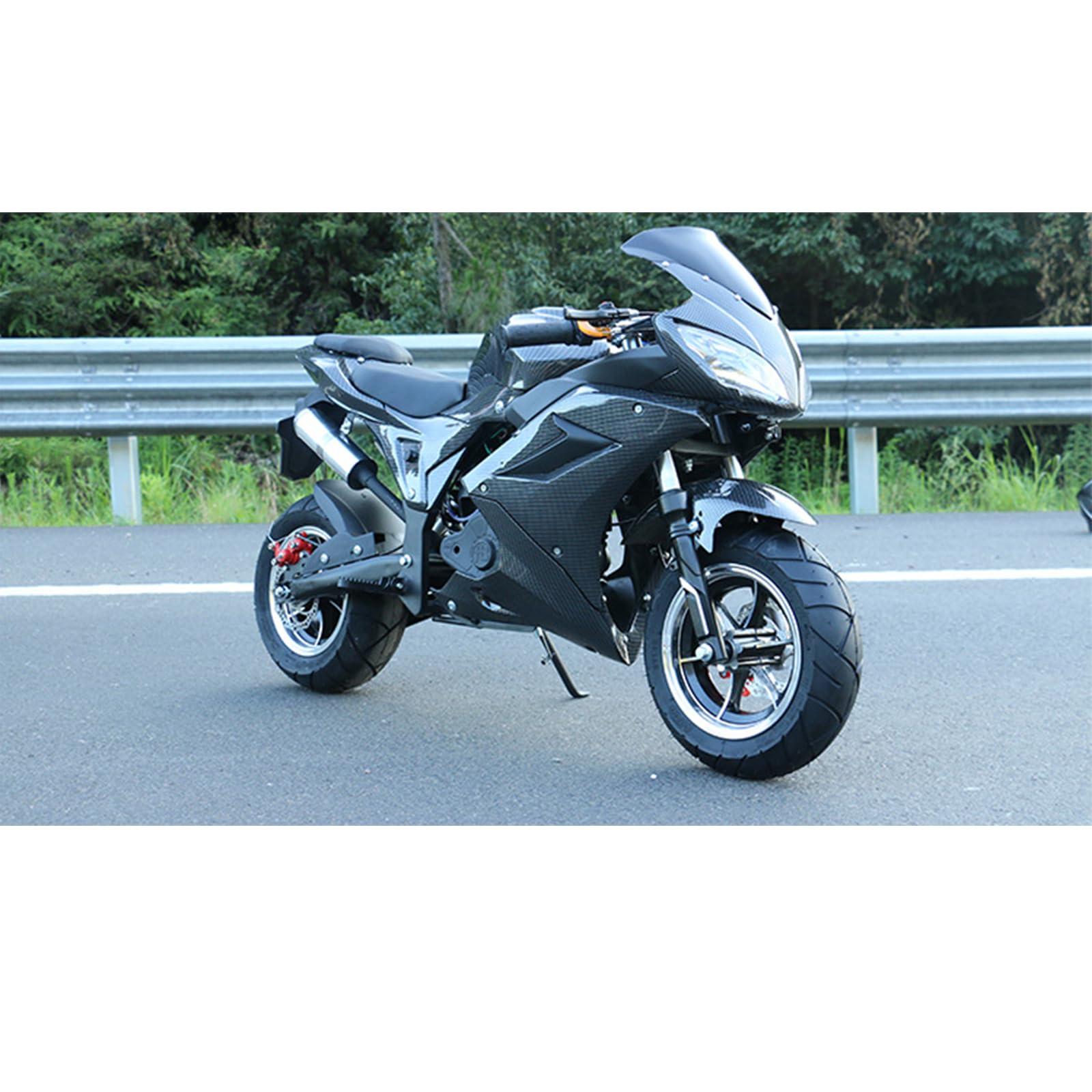 49CC 4-Stroke Gas Powered Mini Dirt Bike for Adults & Kids - 50KM/H Top Speed, 400Lbs Max Load - Off-Road Trail Motorcycle, Pocket Rocket Bike - Perfect for Backyard Riding, Trail Adventures & Summer Outdoor Gifts (Black Plus)