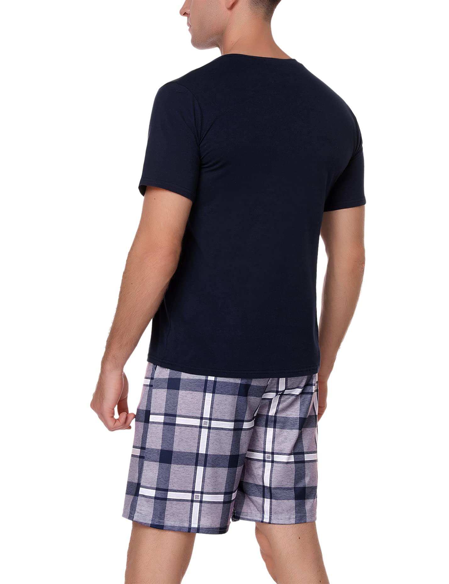Men's Cotton Pajama Set - Soft V-Neck Sleepwear with Pockets | Comfortable Lounge Wear for Sleeping & Relaxing at Home