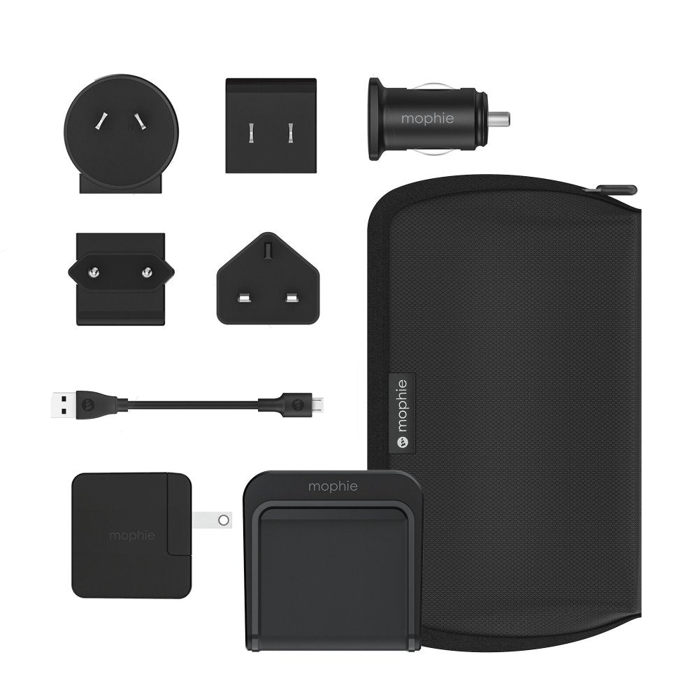 Mophie ChargeStream International Plug Adapter Kit - Universal Travel Charger for iPhone, Samsung, Laptop - Perfect for Europe, Asia, UK, US Travel & Business Trips